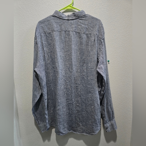 Lacoste linen long sleeved grey button up shirt regular fit, size 42 - Picture 2 of 5